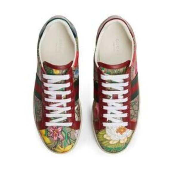 NIB Authentic Gucci flora print low-top sneakers - Picture 6 of 12